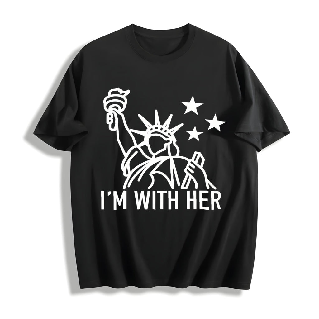 Statue Of Liberty : I'm With Her 4th Of July Cotton T-Shirt product image 1