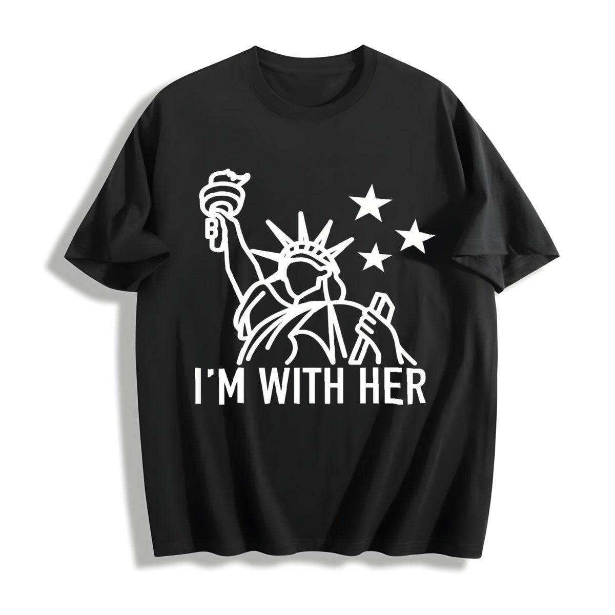 Statue Of Liberty : I'm With Her 4th Of July Cotton T-Shirt product image 1