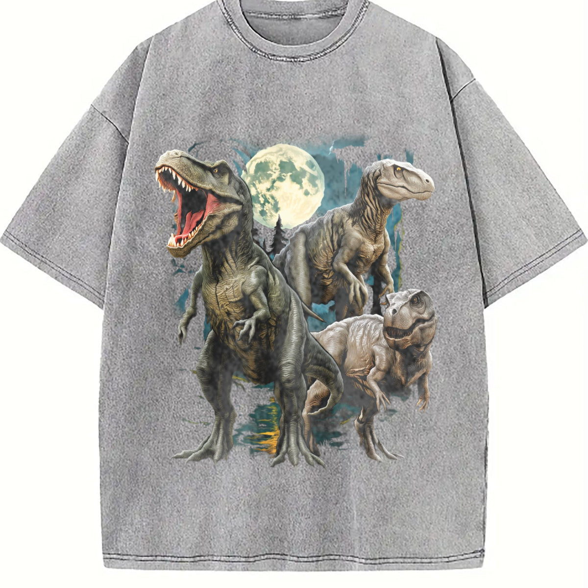 T-rex Dinosaur 90s Vintage Washed T-Shirt product image 5