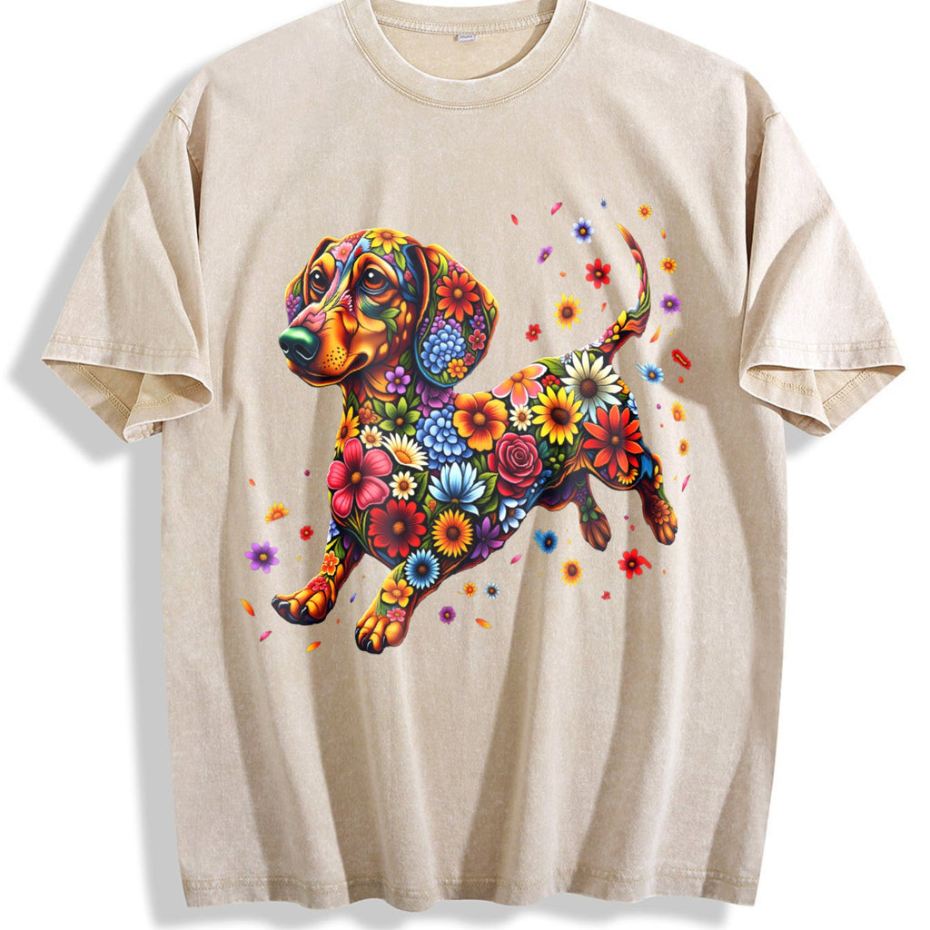 Floral Dachshund Y2K Boxy Aesthetic Summer Vibes Vintage product image 1