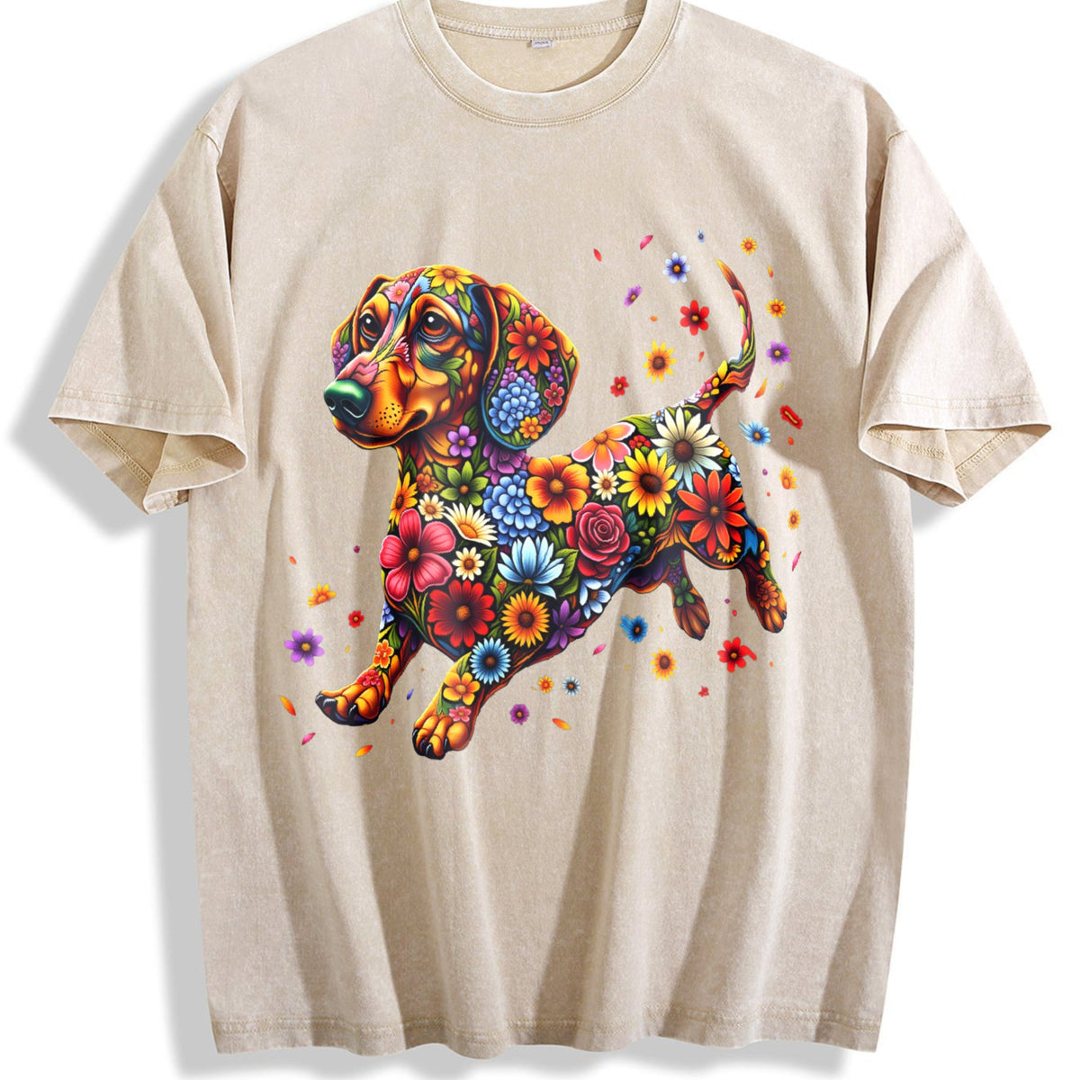 Floral Dachshund Y2K Boxy Aesthetic Summer Vibes Vintage product image 1