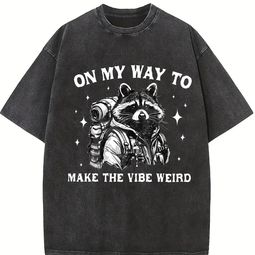 On My Way to Make the Vibe Weird Raccoon Vintage Washed product image 2