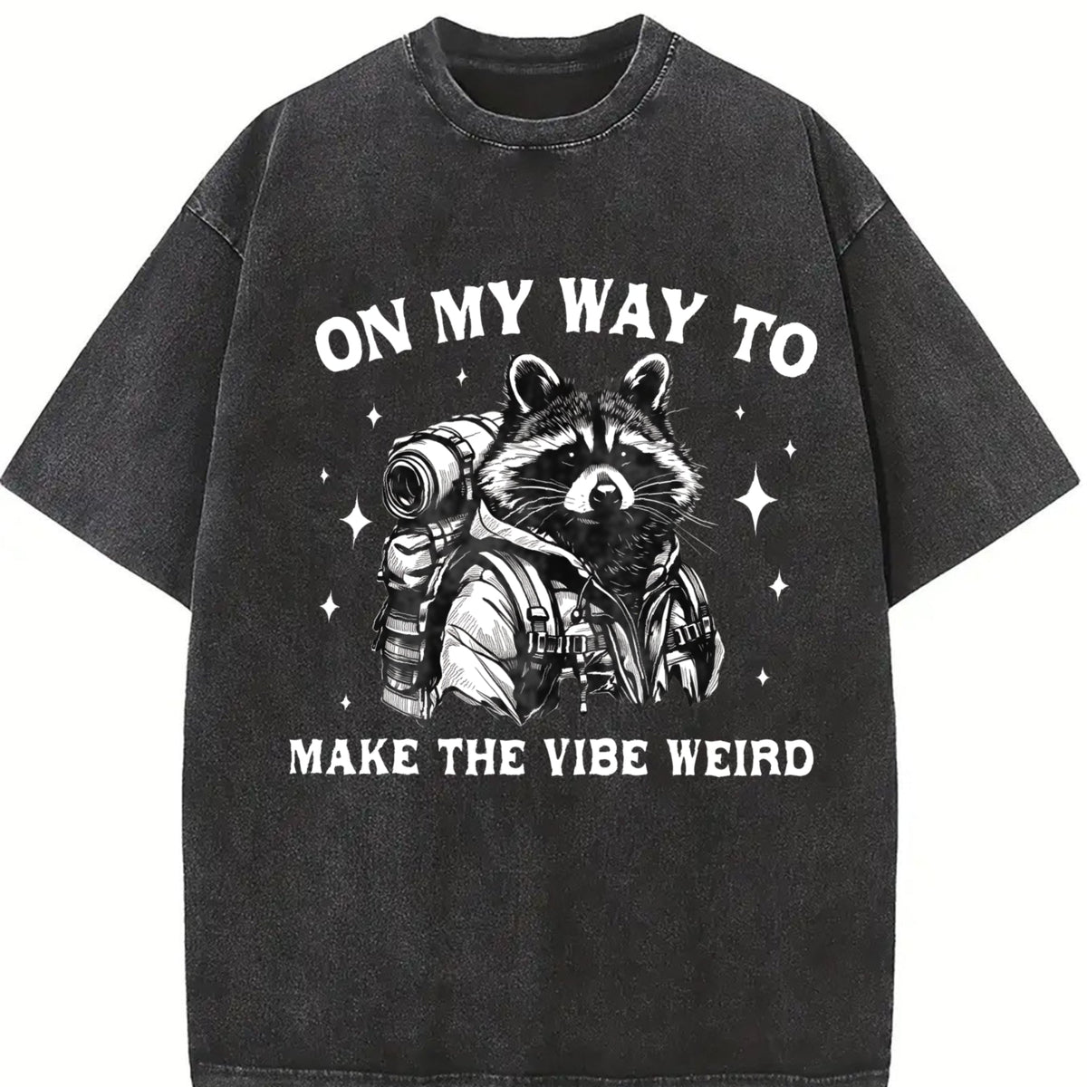 On My Way to Make the Vibe Weird Raccoon Vintage Washed product image 2