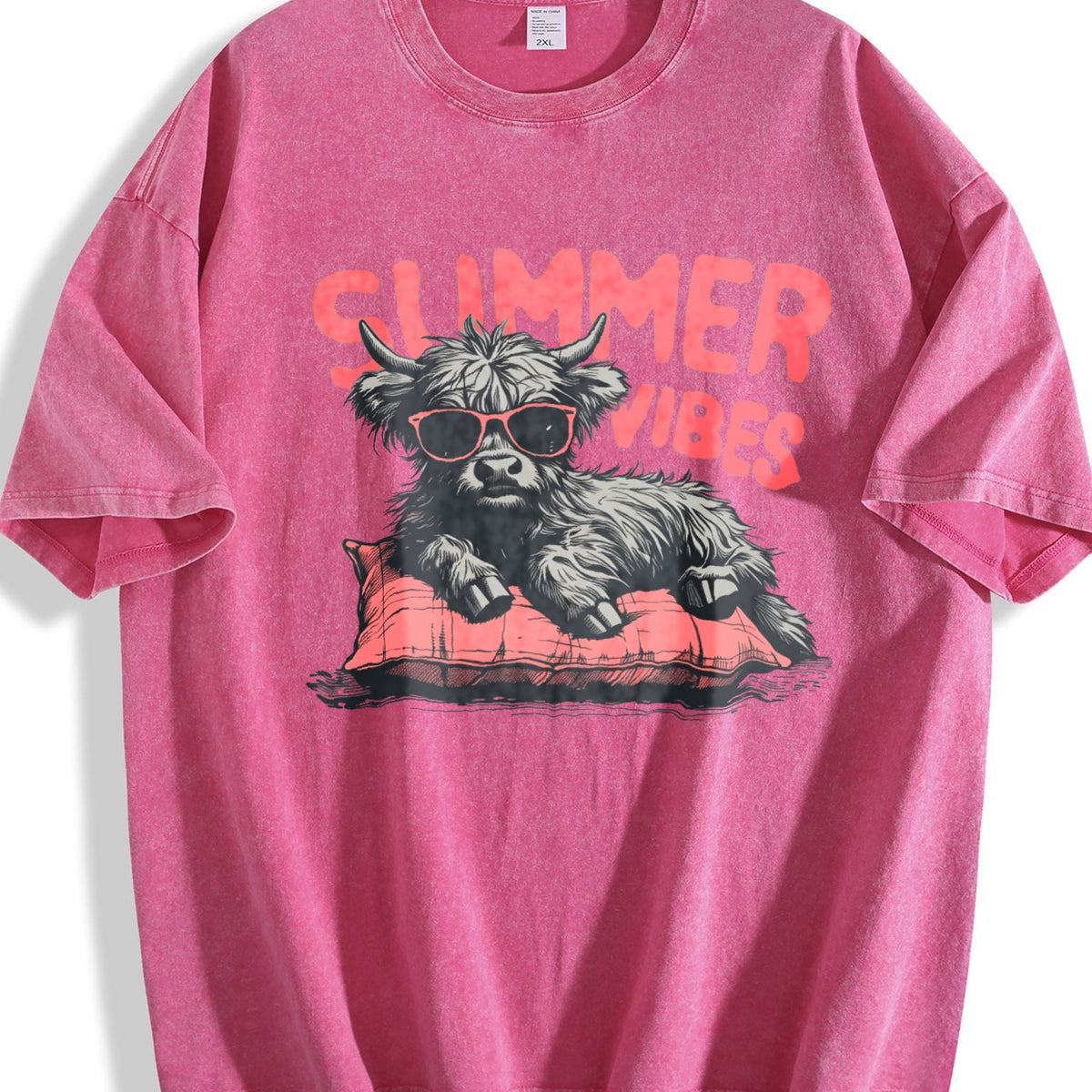 Highland Cow Summer Vibes Vintage Washed T-Shirt product image 7