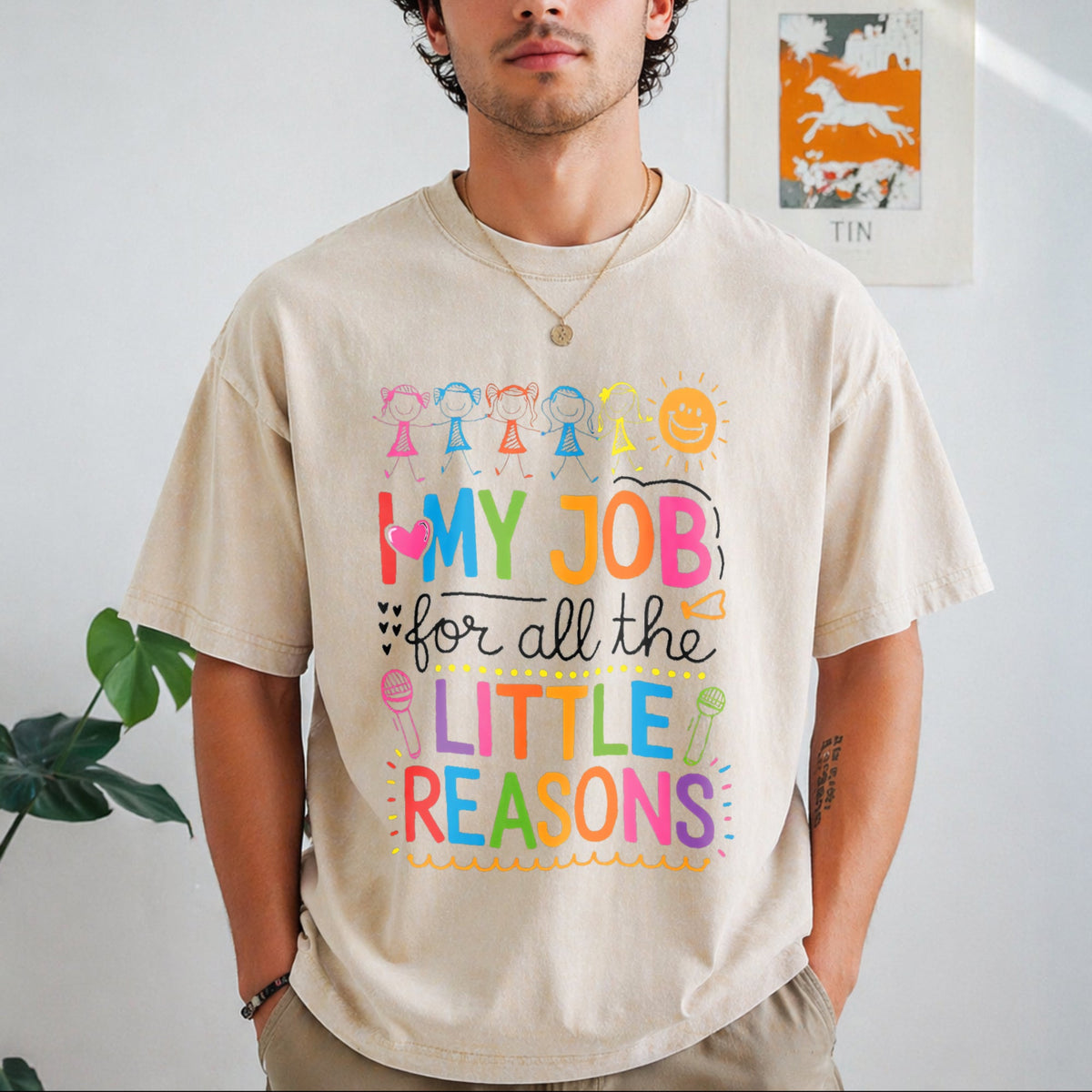 Preschool Teacher With Quote Vintage Washed T-Shirt product image 8