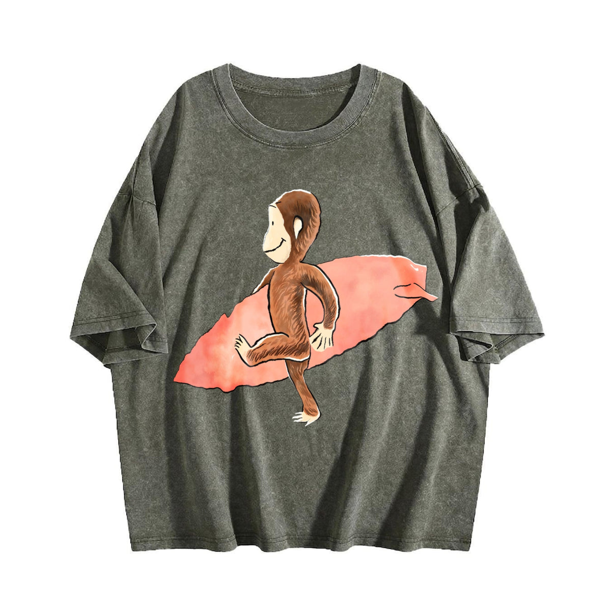 Curious Georgee Surfing - Black Vintage Washed T-Shirt product image 4