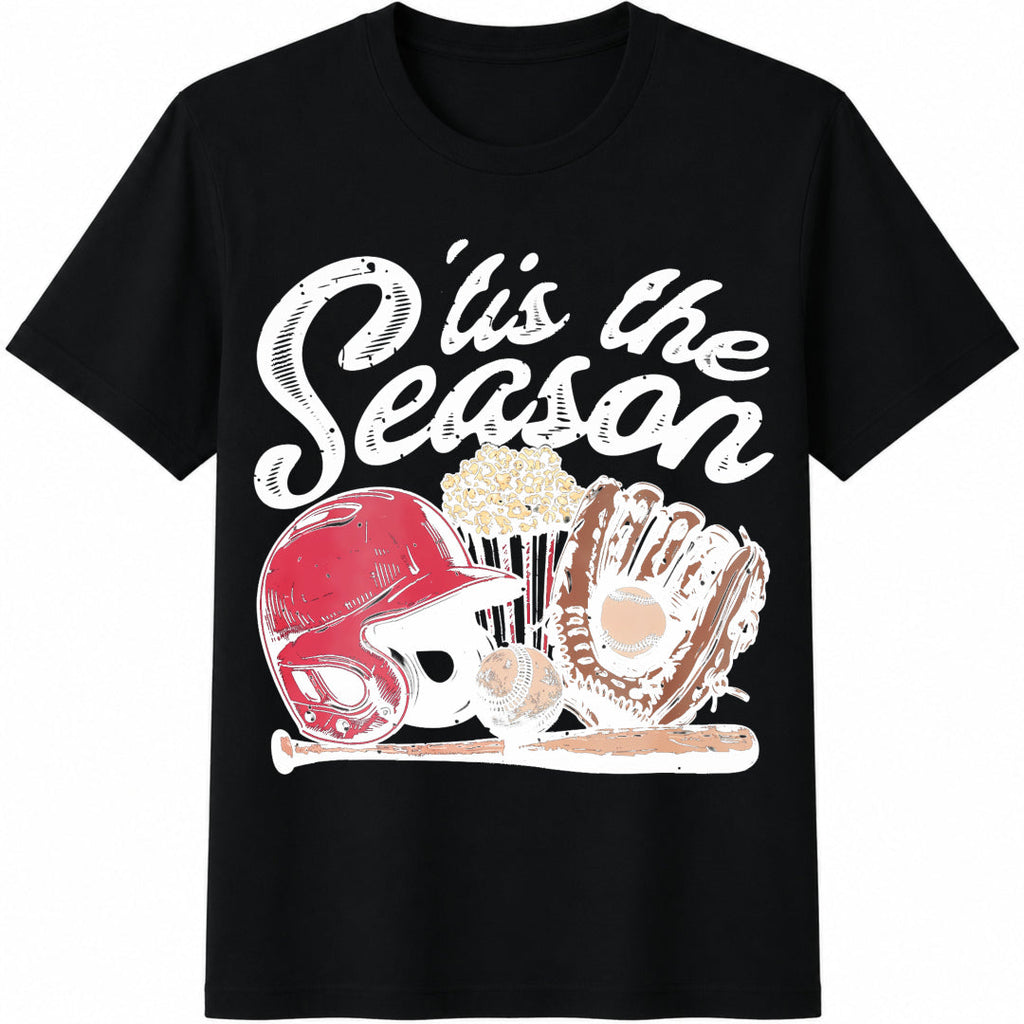 Tis the Season Football and Baseball Cotton T-Shirt product image 1
