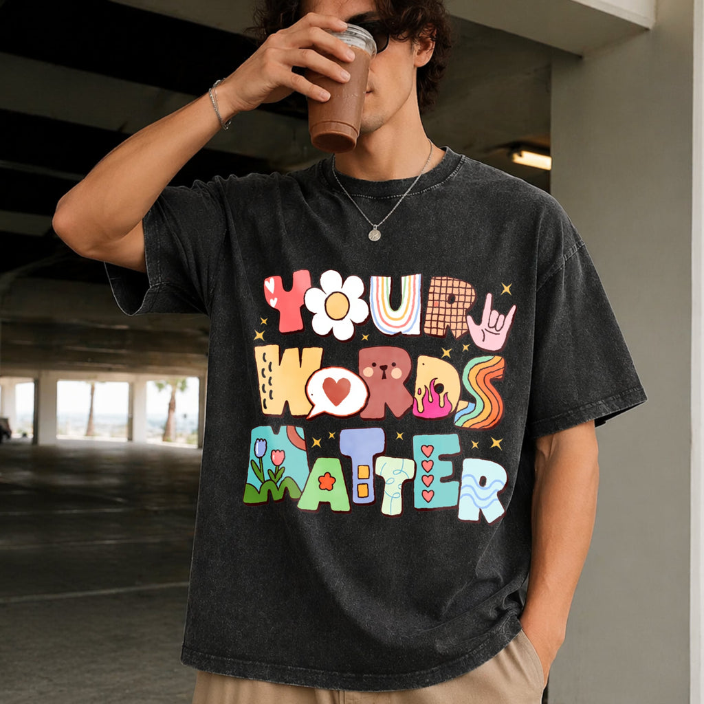 Your Words Matter Vintage Washed T-Shirt product image 9