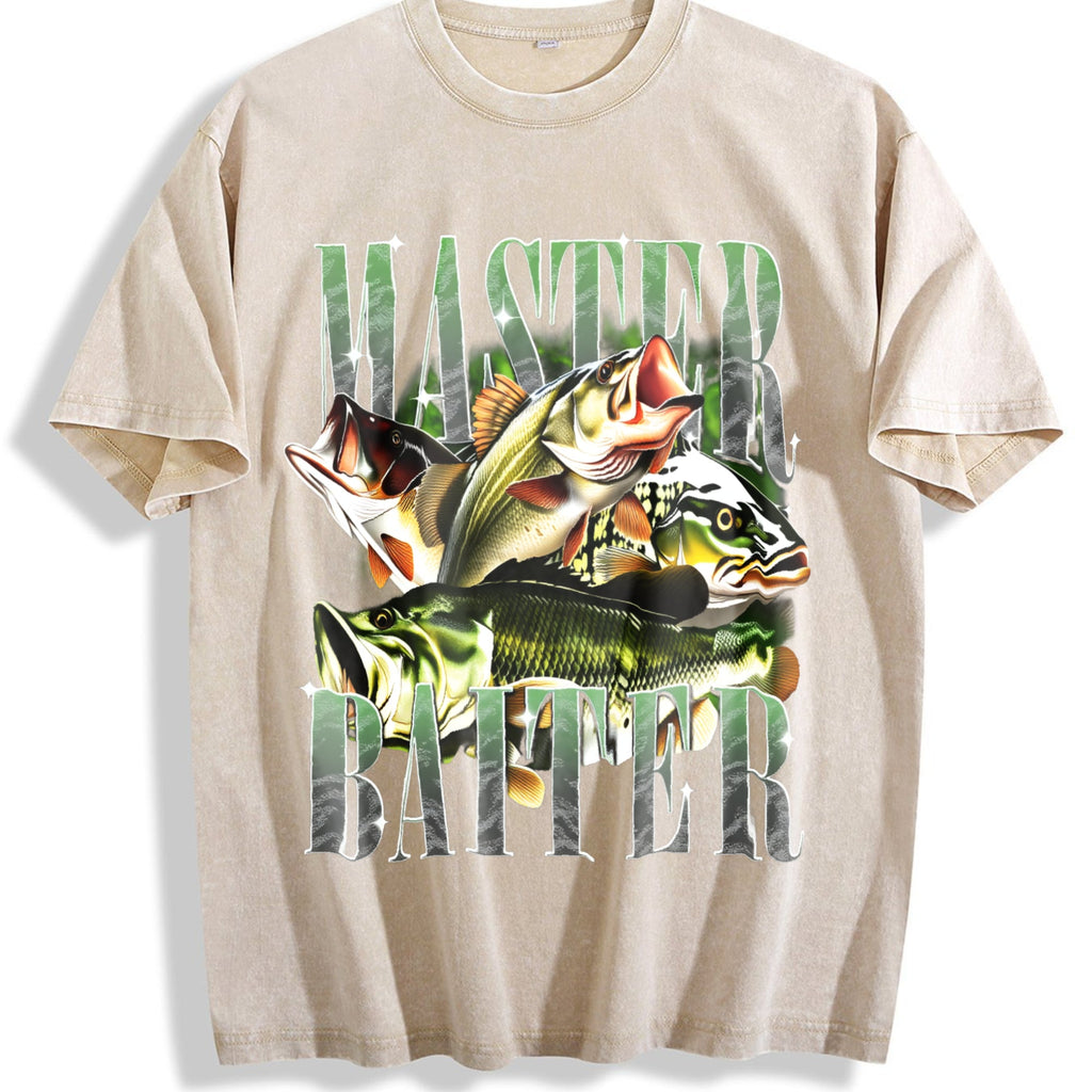 Master Baiter Bass Fishing Fisher Papa Dad Happy Vintage product image 1