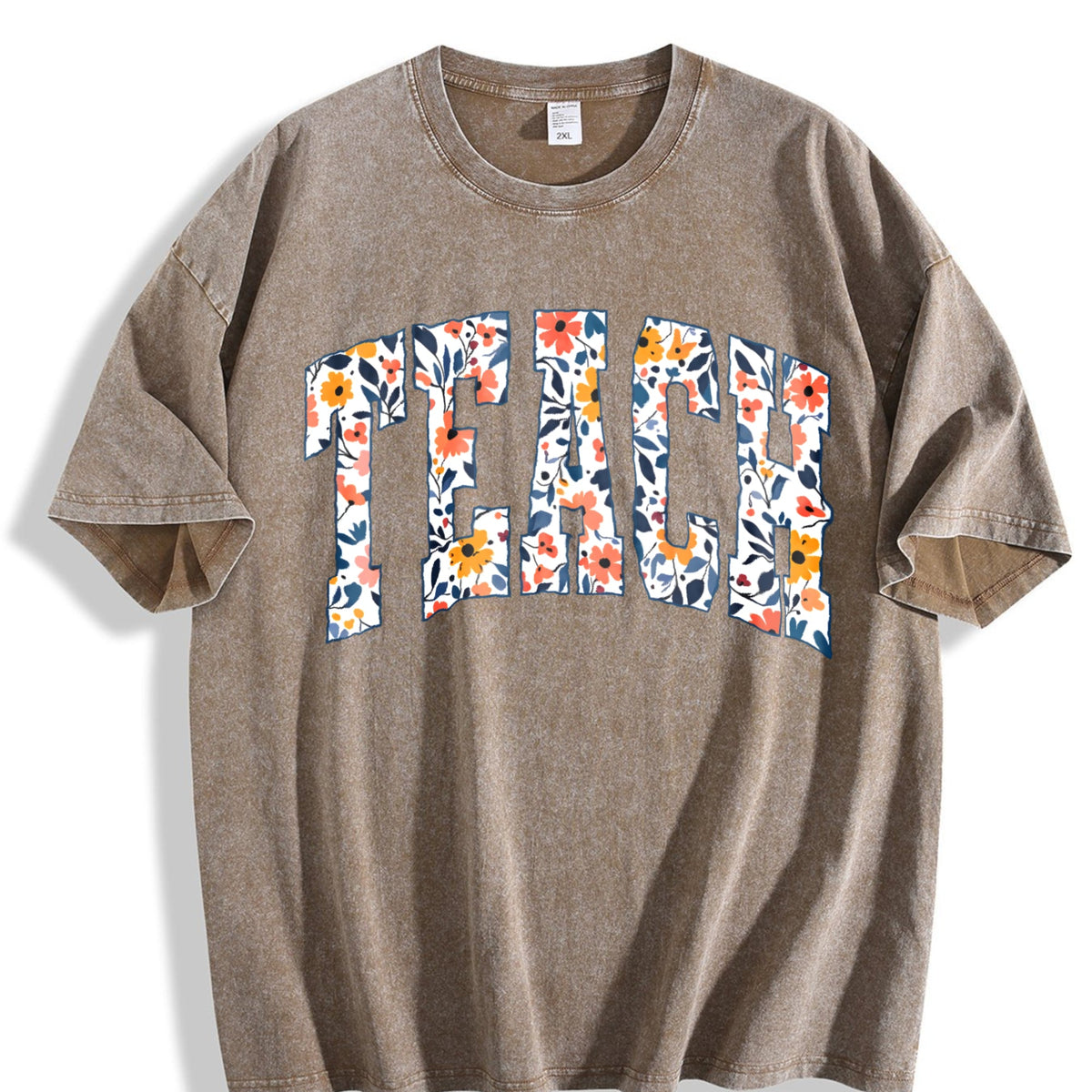 Peace Floral Collegiate Letters Vintage Washed T-Shirt product image 3