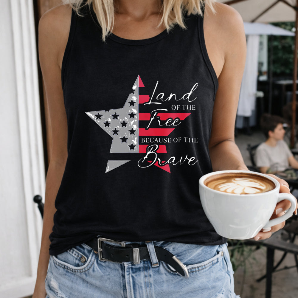 Patriotic Star Flag Land Of The Free Because Of The Brave Women's Tank Top