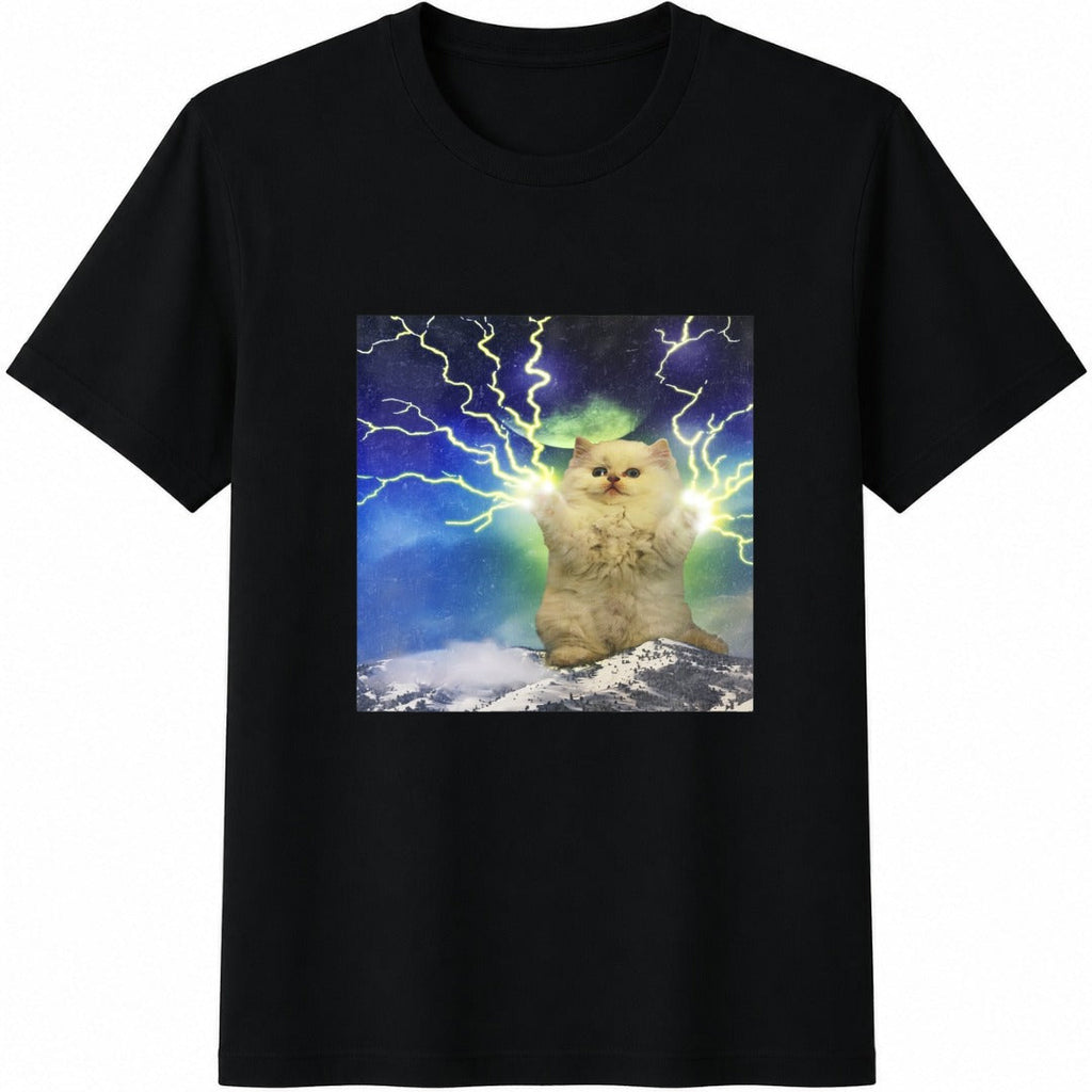 Lightning Cat Cotton T-Shirt product image 1