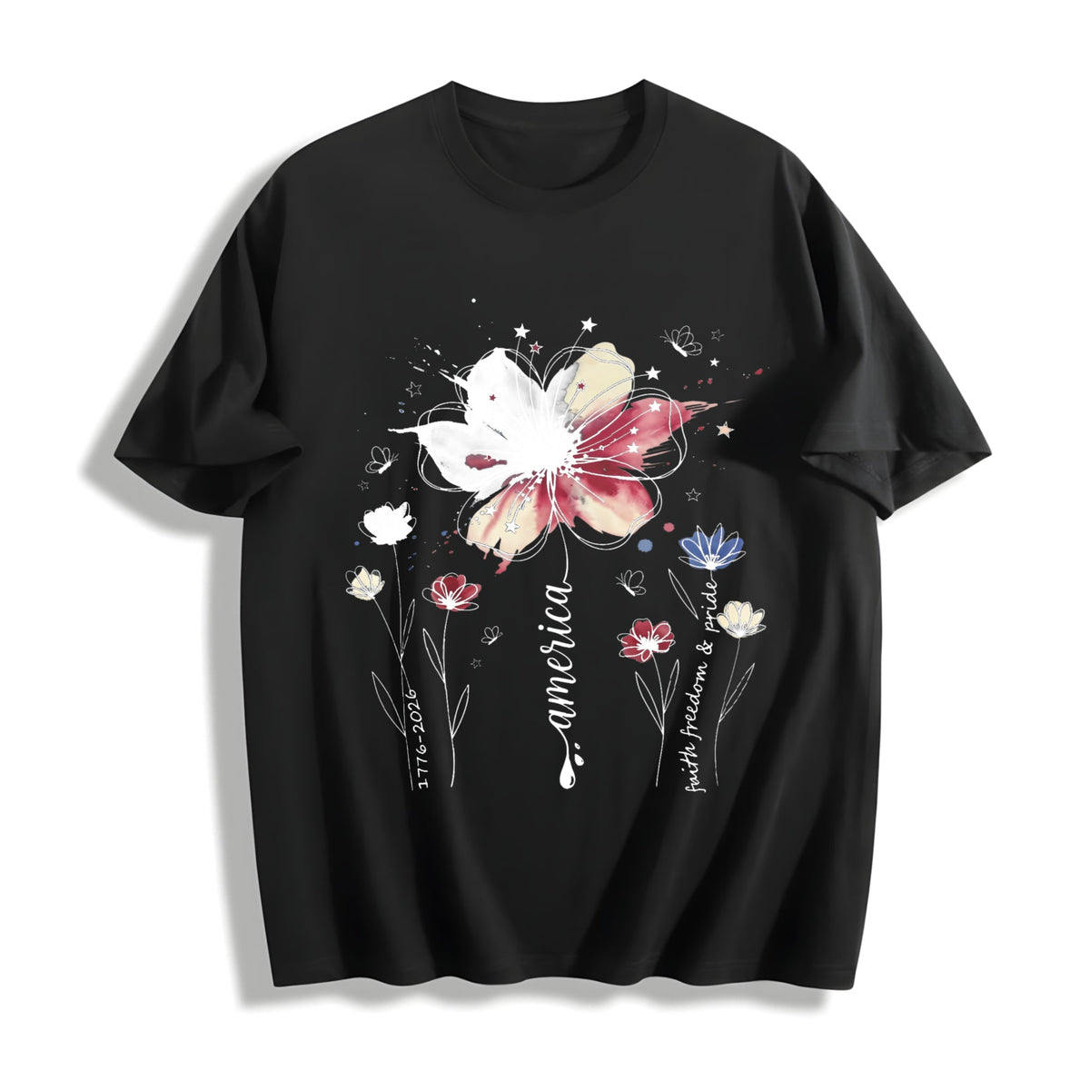 American Floral Cotton T-Shirt product image 1