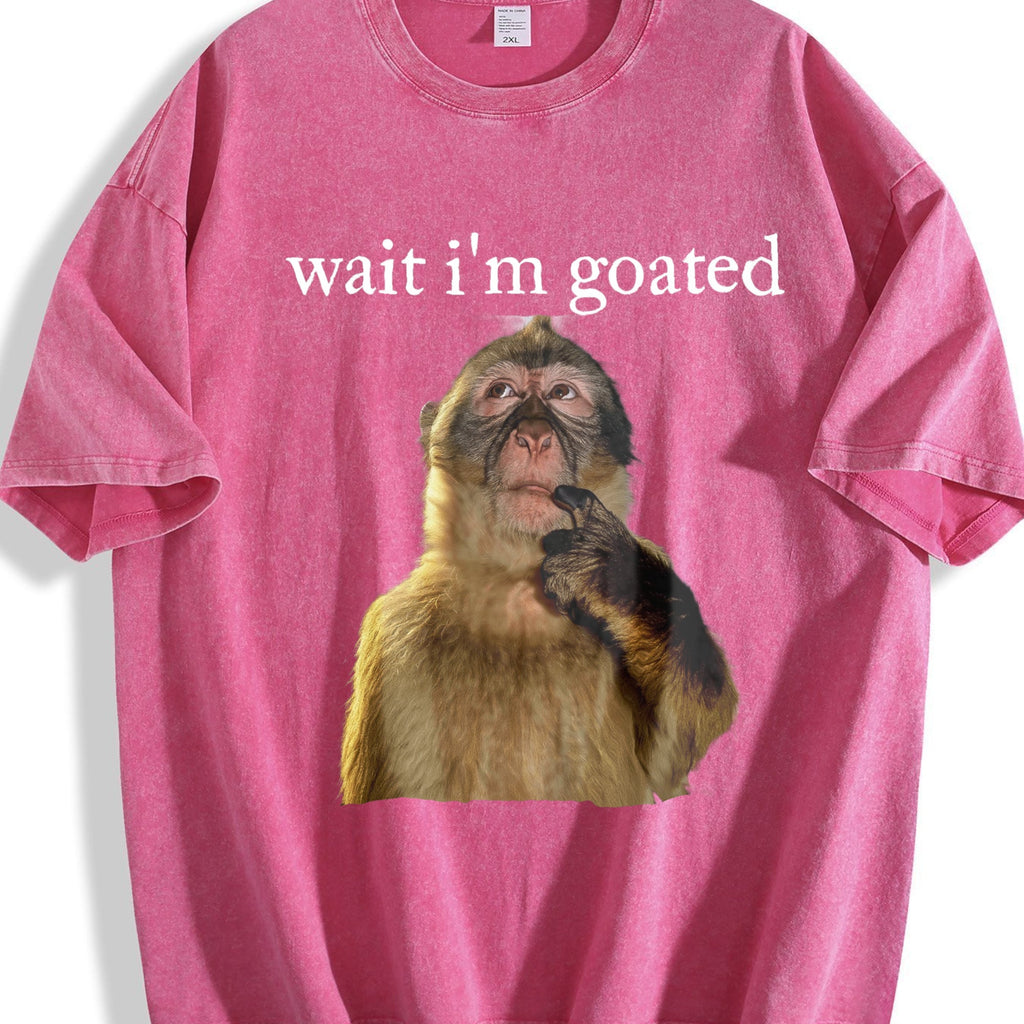 Wait I'm Goated Funny Thinking Monkey Meme Brainrot Vintage product image 7