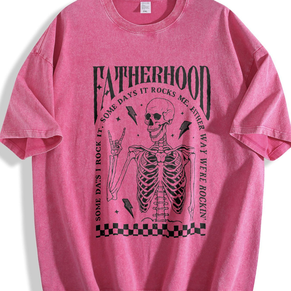 Fatherhood Dad Funny Skeleton First Time Vintage Washed product image 7