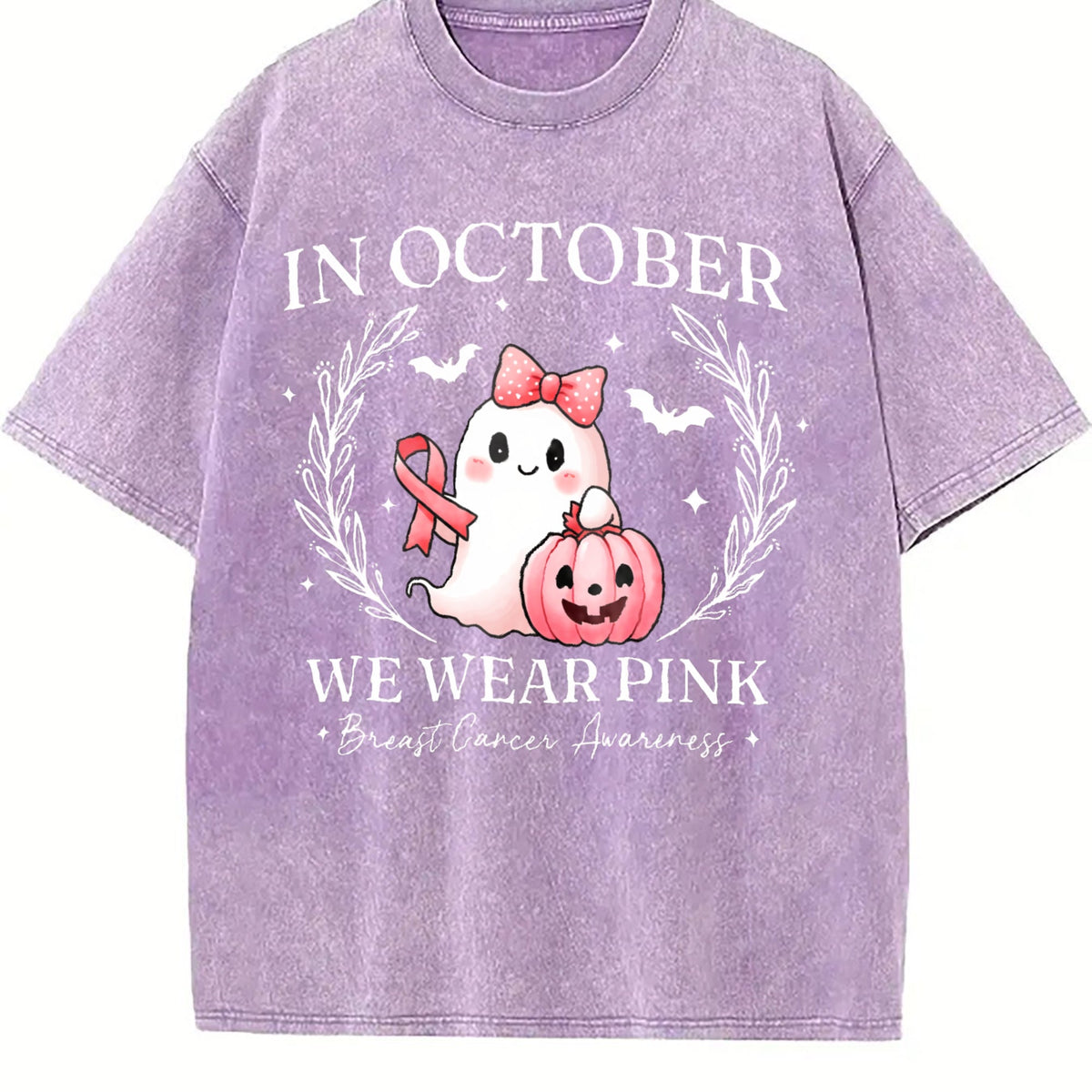 In October We Pink Ghost Vintage Washed T-Shirt product image 6
