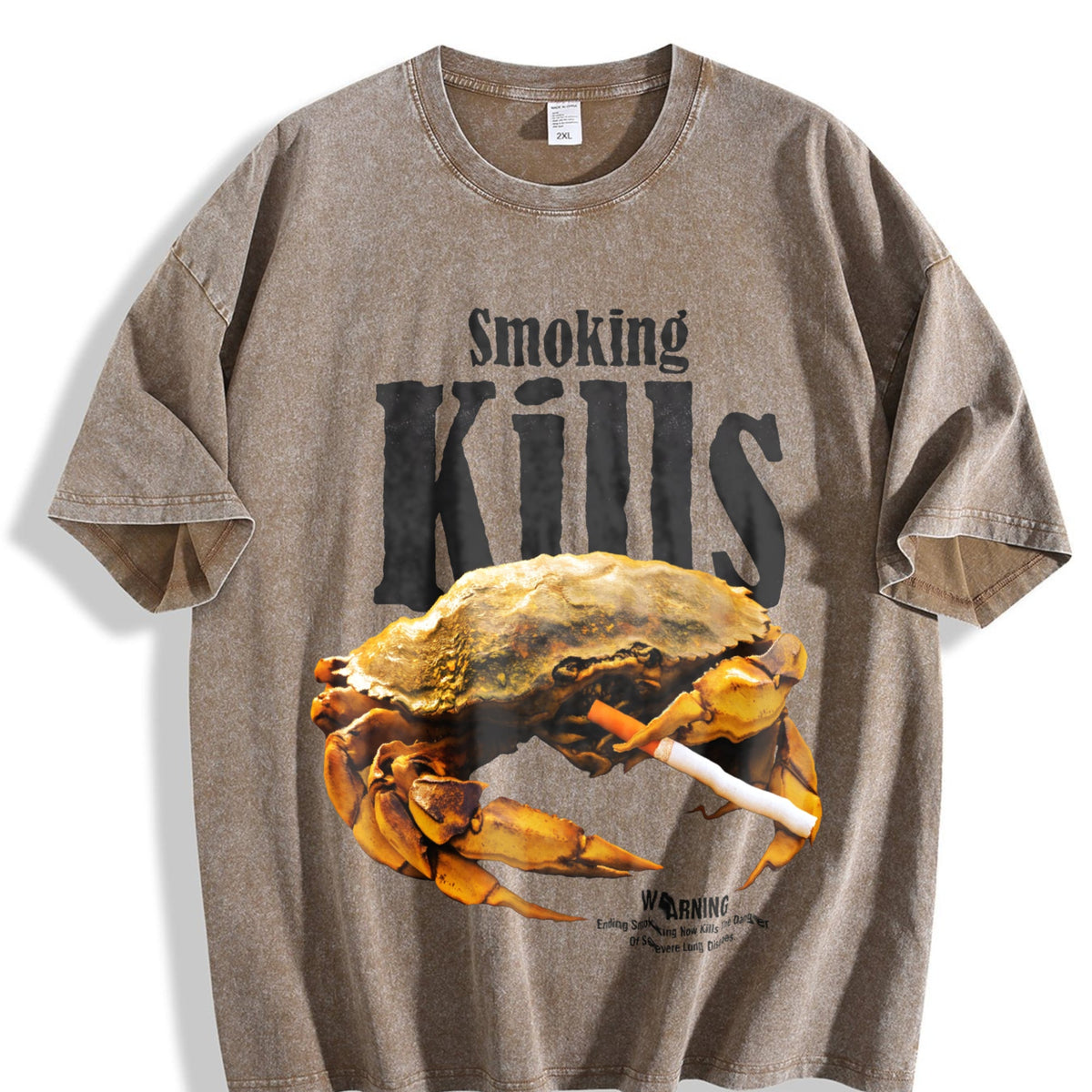 Smoking Kills Crab Vintage Washed T-Shirt product image 3