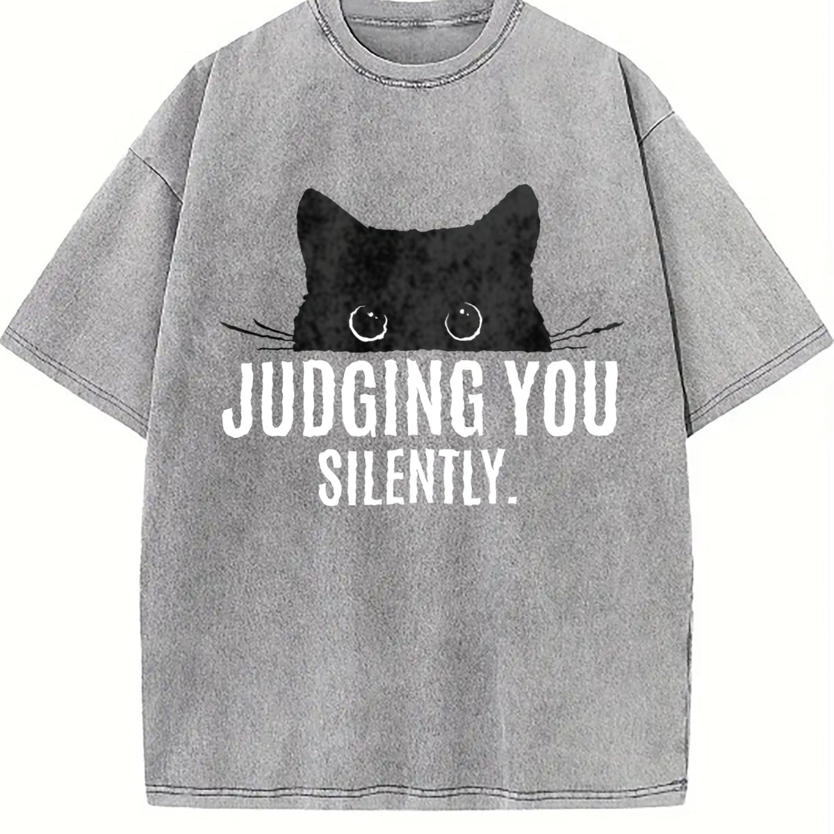 Judging You Silently Cat Vintage Washed T-Shirt product image 5