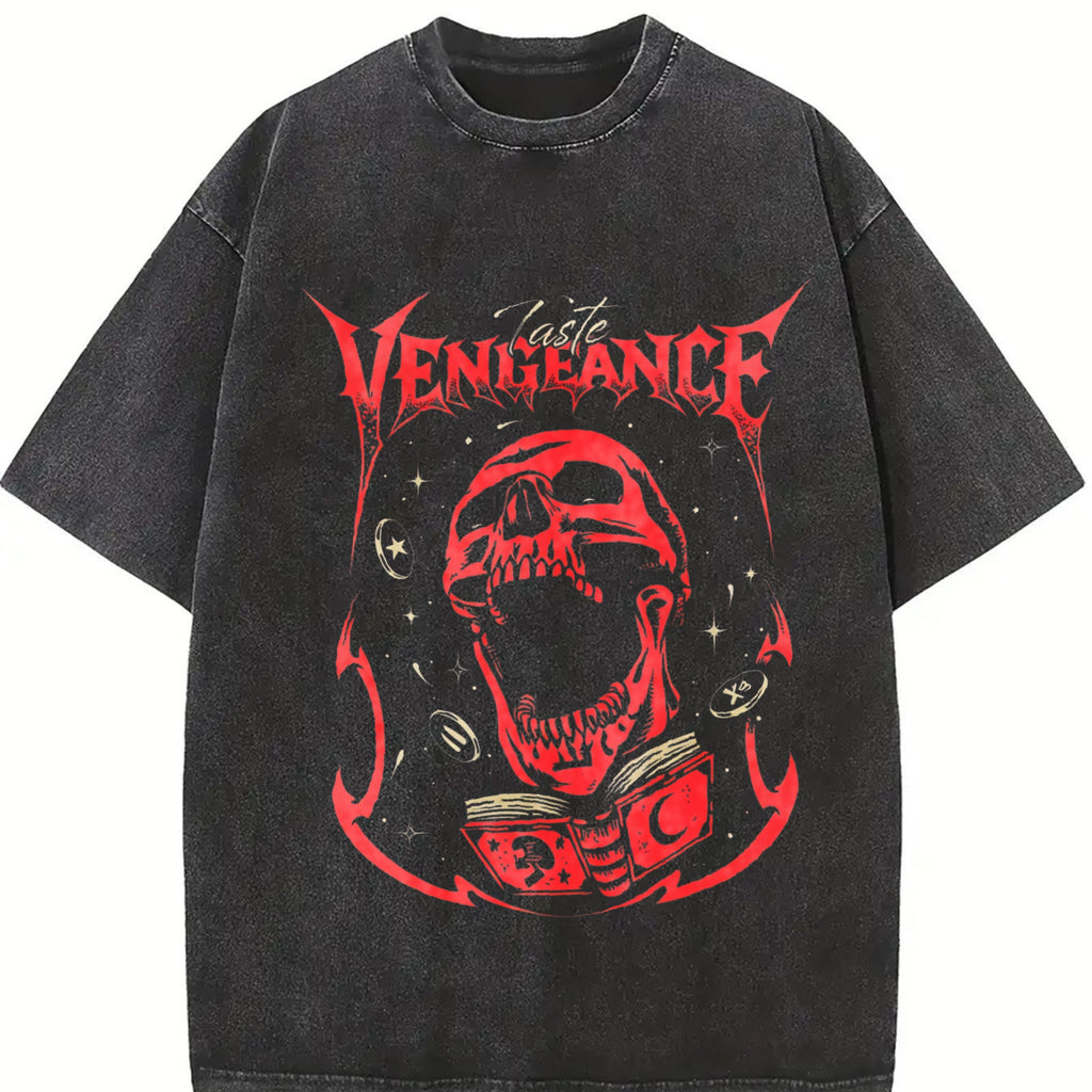 Vengeance Red Skull Vintage Washed T-Shirt product image 2