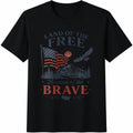 Land Of The Free Because Of Brave USA Flag Cotton T-Shirt product image 1