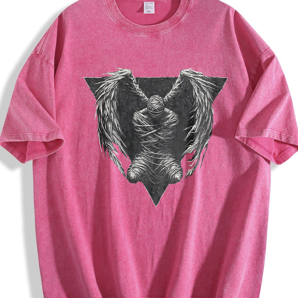 Dark Angel Winged Statue Vintage Washed T-Shirt product image 7
