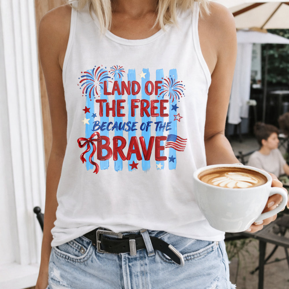 Land Of The Free Because Of The Brave - Patriotic USA Women's Tank Top