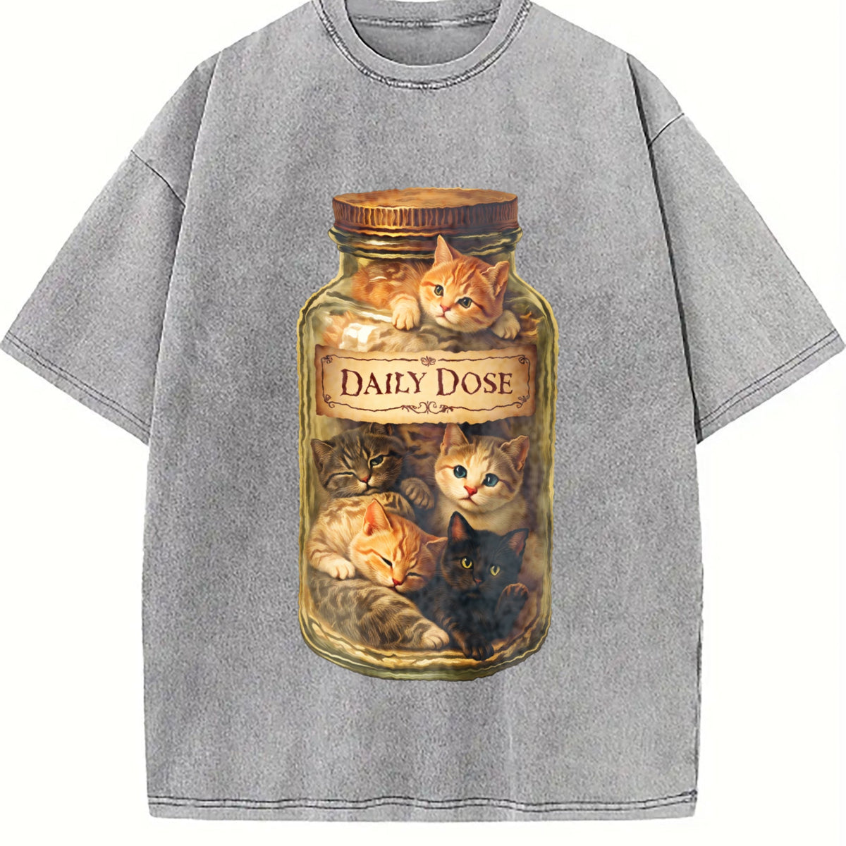 Cat Vintage Washed T-Shirt product image 5