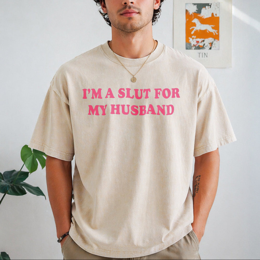 Im A Slut For My Husband Vintage Washed T-Shirt product image 8