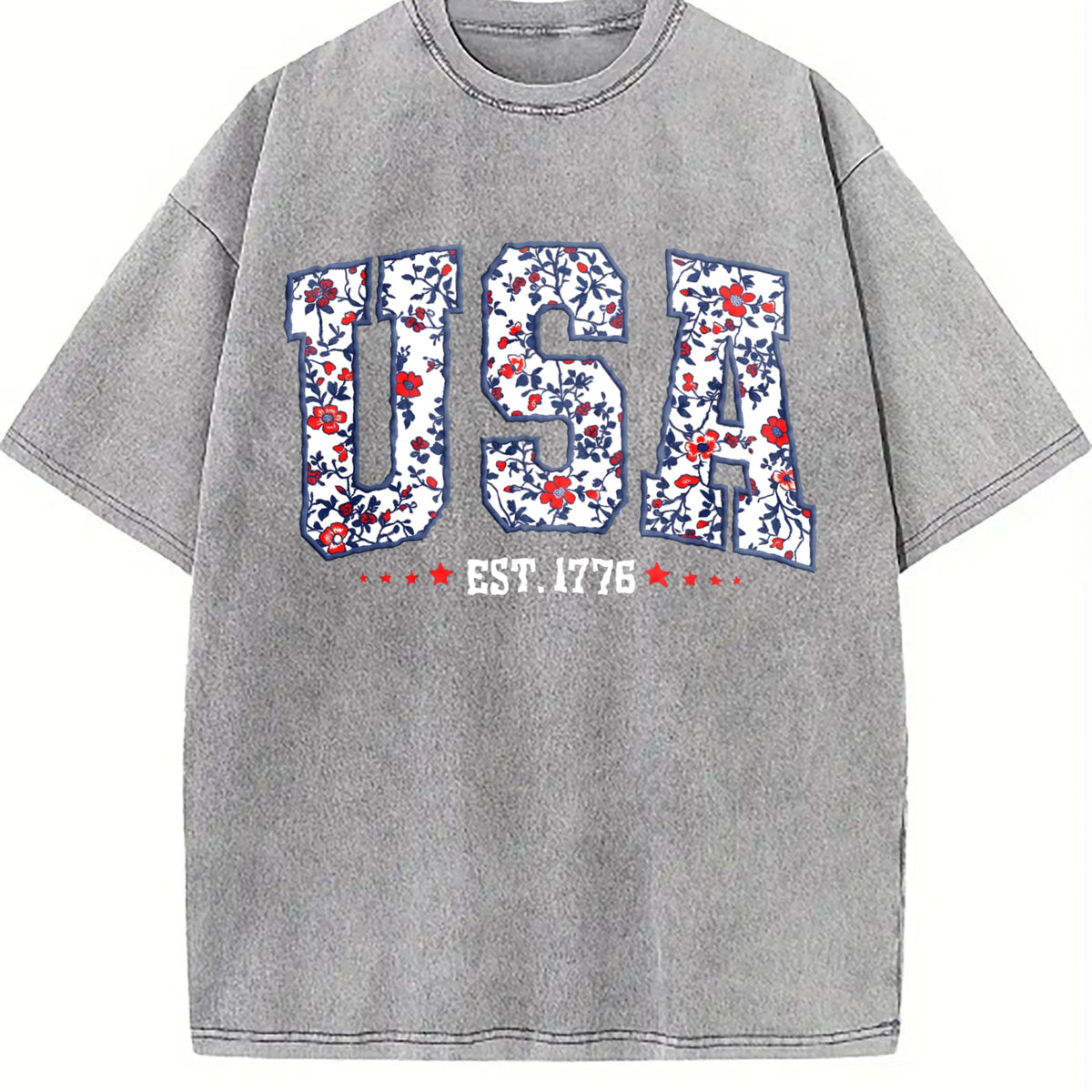Floral USA Vintage Washed T-Shirt product image 5