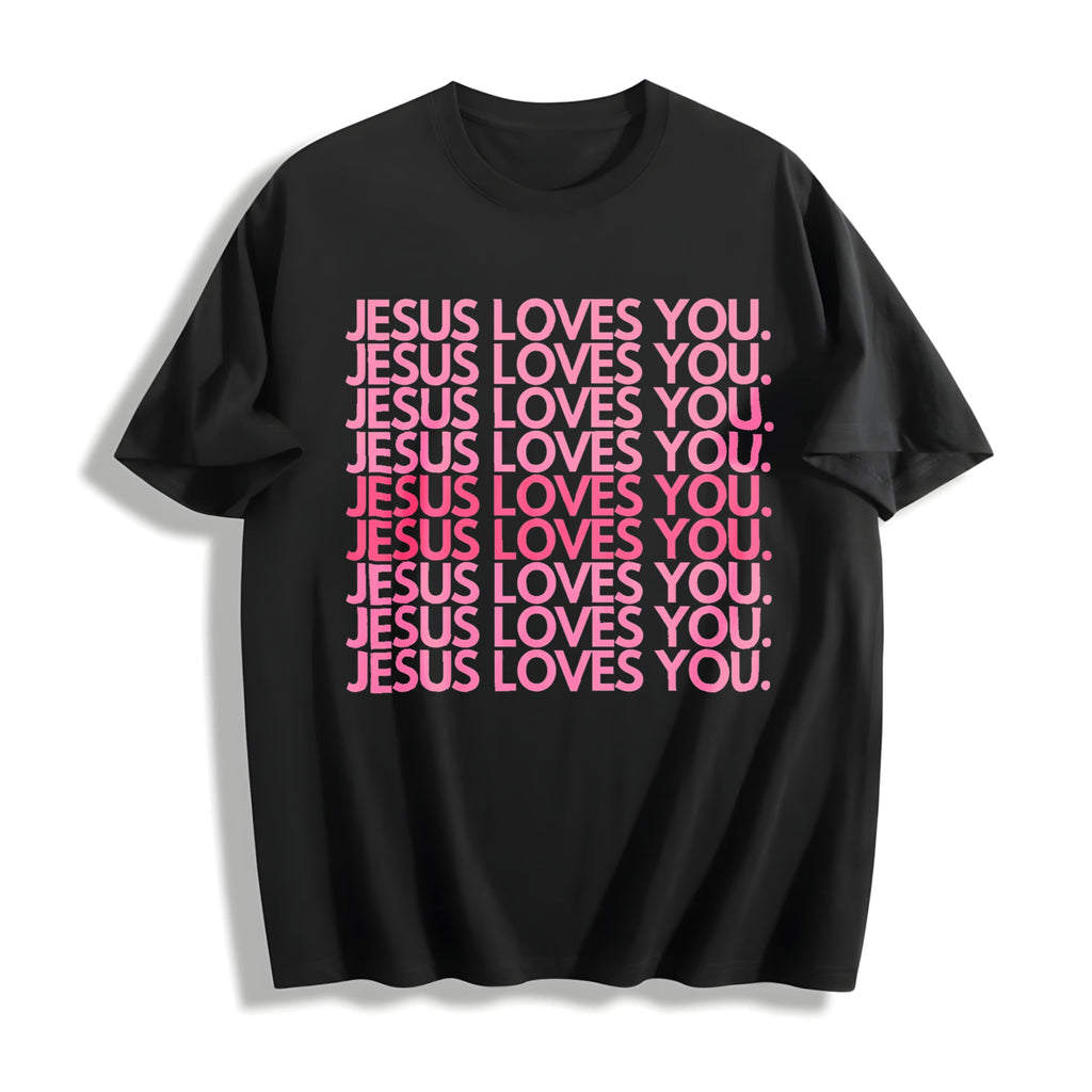 Jesus Loves You Pink Christian Faith Religious Quote Church product image 1