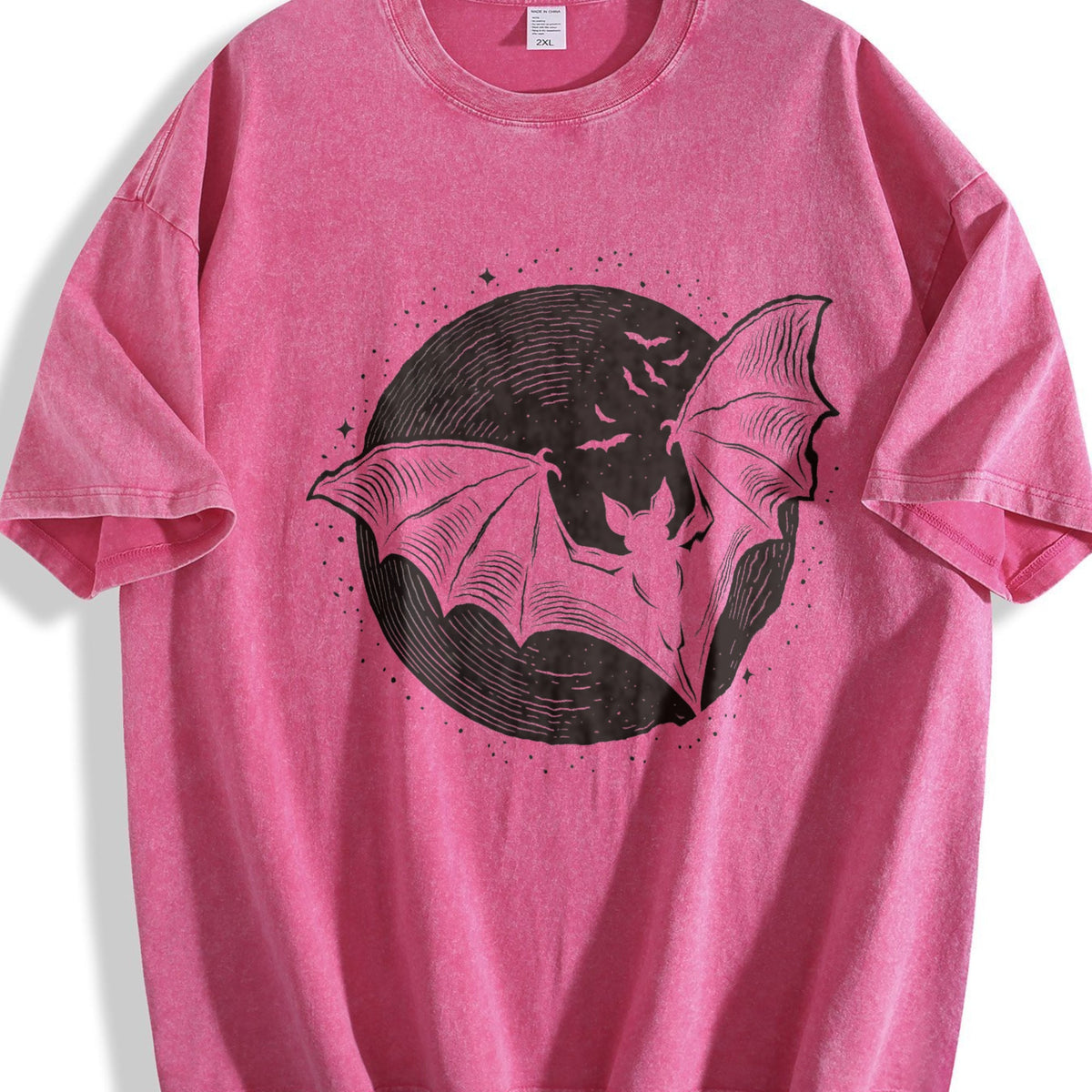 Bats Moon 90s Vintage Washed T-Shirt product image 7