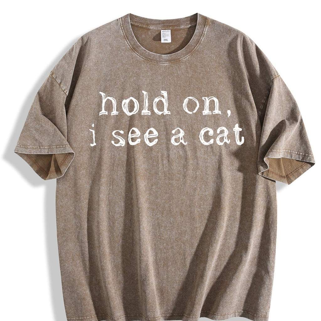 Hold On I See A Cat Vintage Washed T-Shirt product image 3