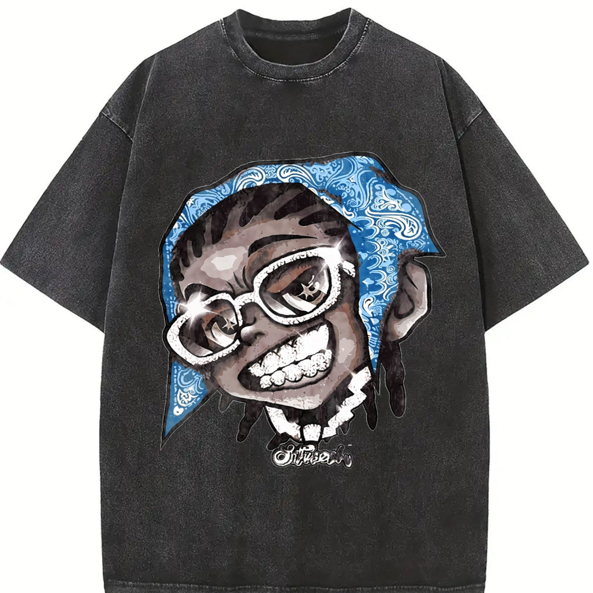 Hip Hop Cartoon Character Vintage Washed T-Shirt product image 2