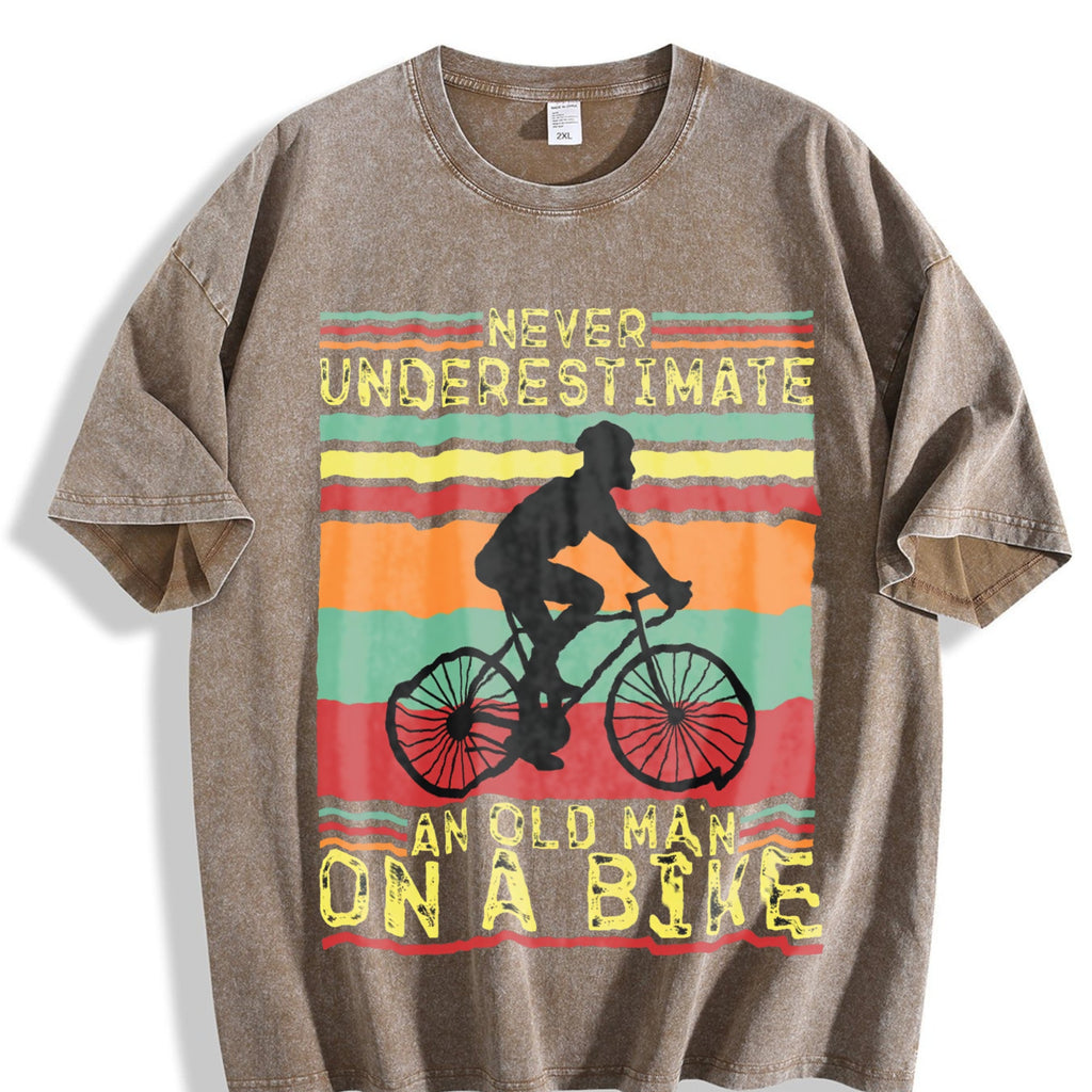 Never Underestimate An Old Man On A Bike Vintage Washed product image 3