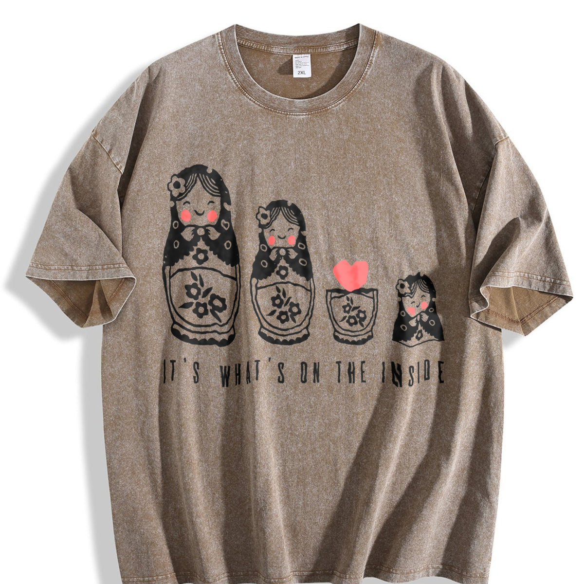 Russian Nesting Wooden Dolls 90s Vintage Washed T-Shirt product image 3