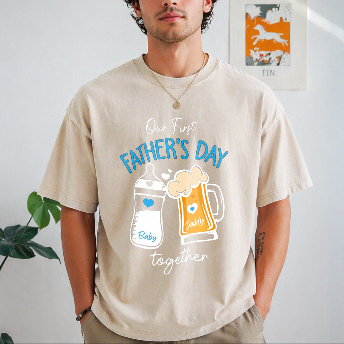 1st Fathers Day Vintage Washed T-Shirt product image 1