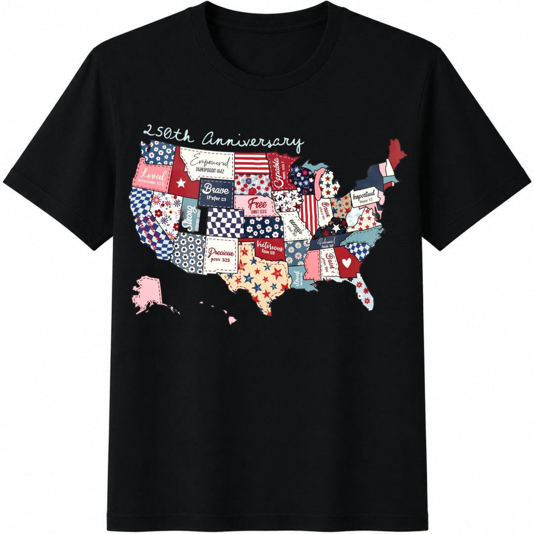 Preppy USA Map Cotton T-Shirt product image 1
