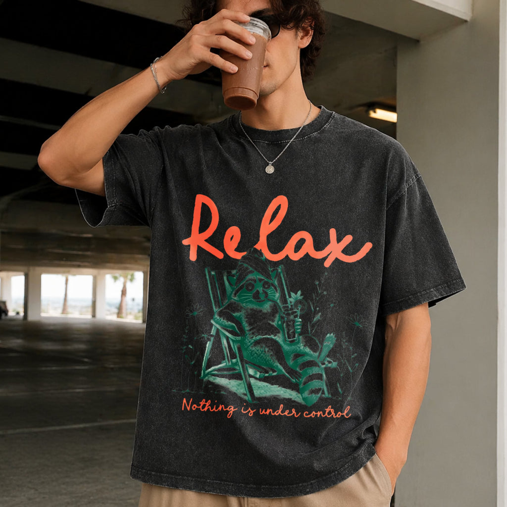 Chill Raccoon Vintage Washed T-Shirt product image 2