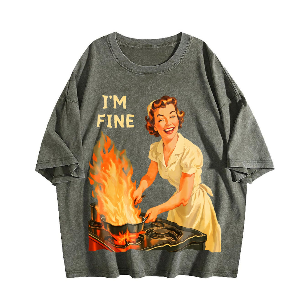 I'm Fine - Funny Housewife - Sarcastic For USA Vintage product image 4