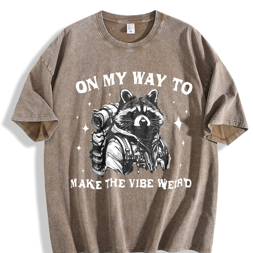 On My Way to Make the Vibe Weird Raccoon Vintage Washed product image 3