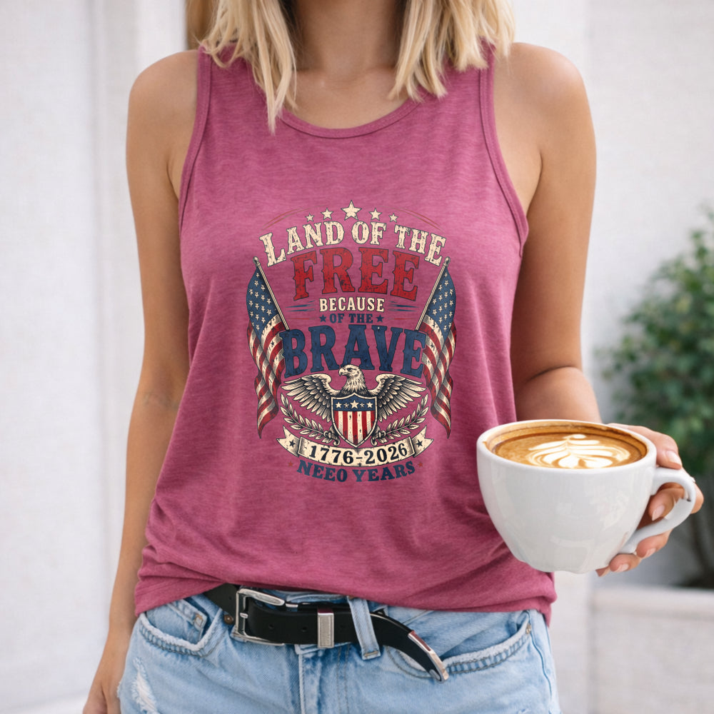 Land Of The Free Because Of The Brave 1776-2026 Women's Tank Top