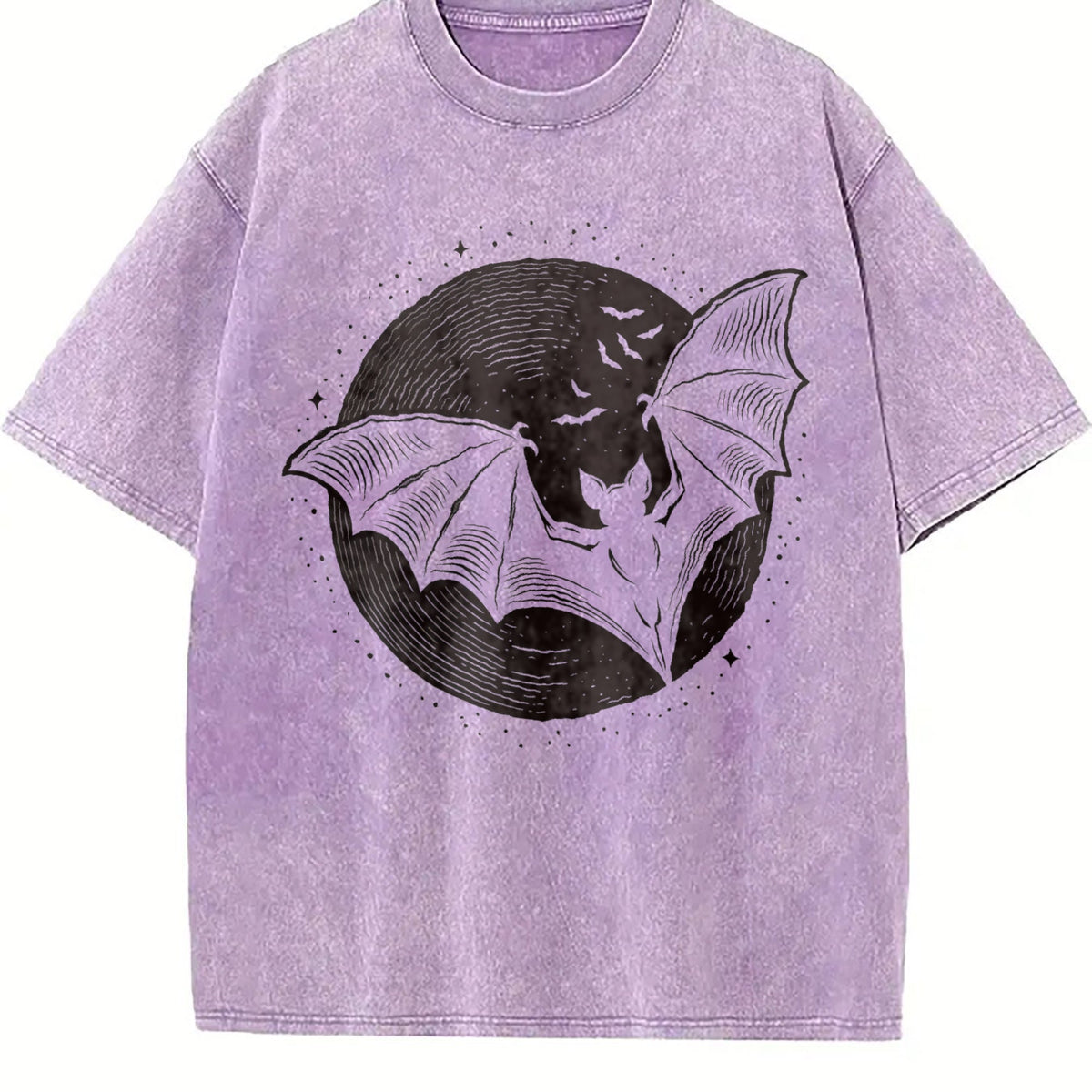 Bats Moon 90s Vintage Washed T-Shirt product image 6