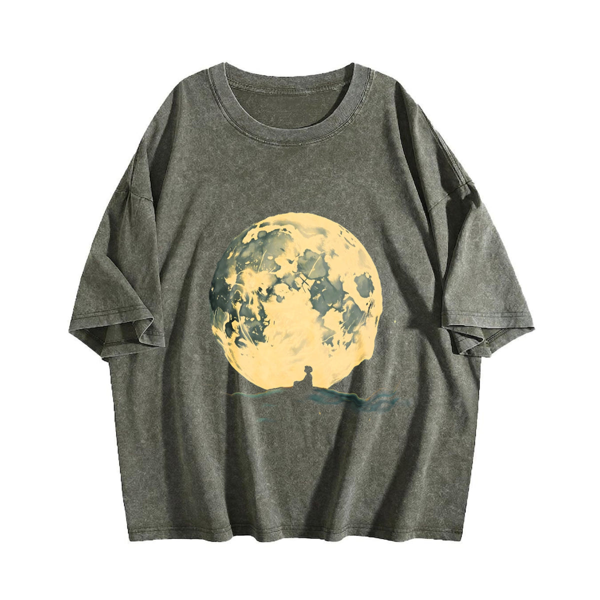 Moon And Lonely Man Vintage Washed T-Shirt product image 4