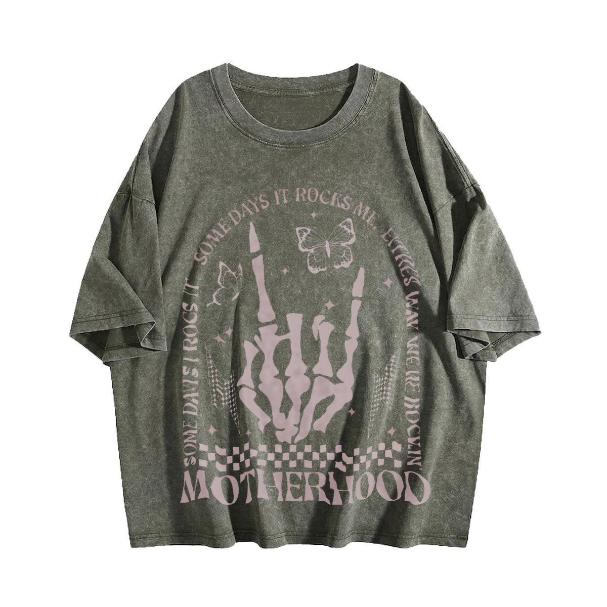 Motherhood Rock Skeleton Vintage Washed T-Shirt product image 4