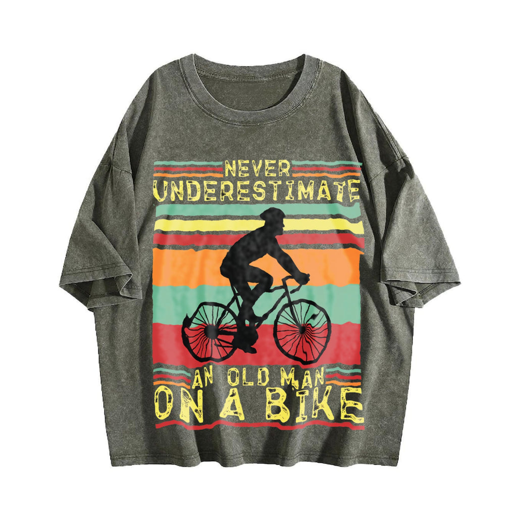 Never Underestimate An Old Man On A Bike Vintage Washed product image 4