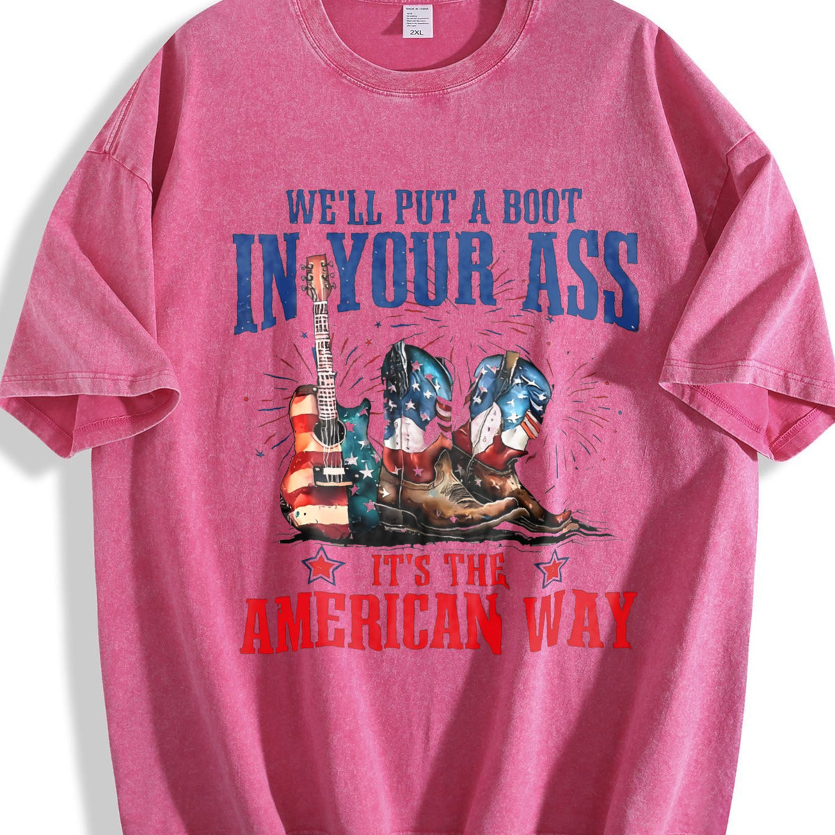 It's The American Way Cowboy Boot Guitar Vintage Washed product image 7