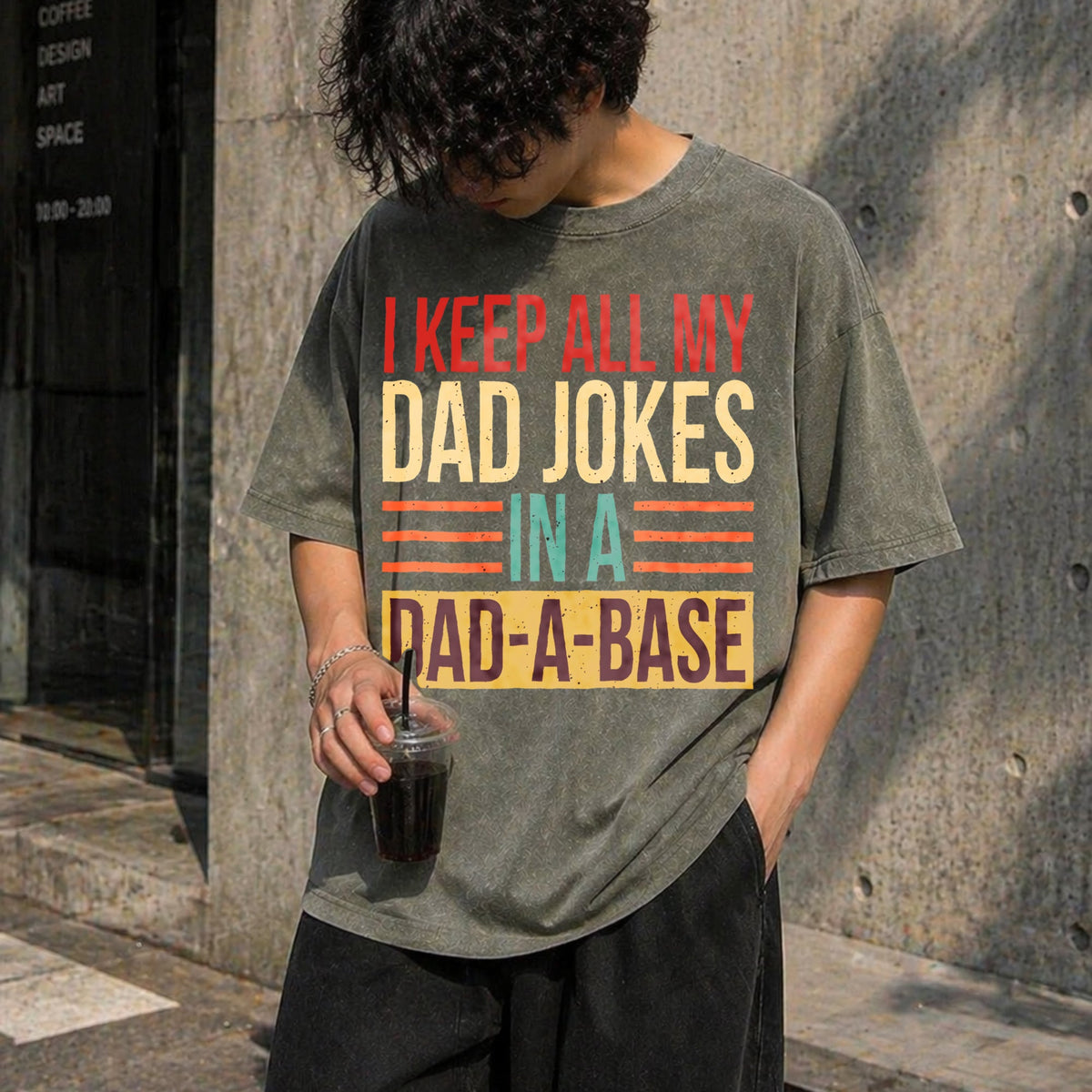 I Keep All My Dad Jokes In A Dad-a-base Vintage Washed product image 4