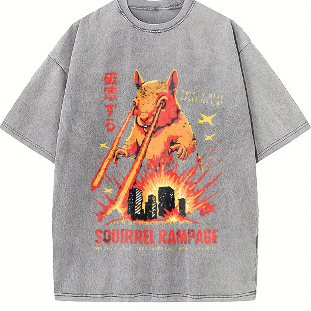 Squirrel Rampage : Horror Movie Vintage Washed T-Shirt product image 5