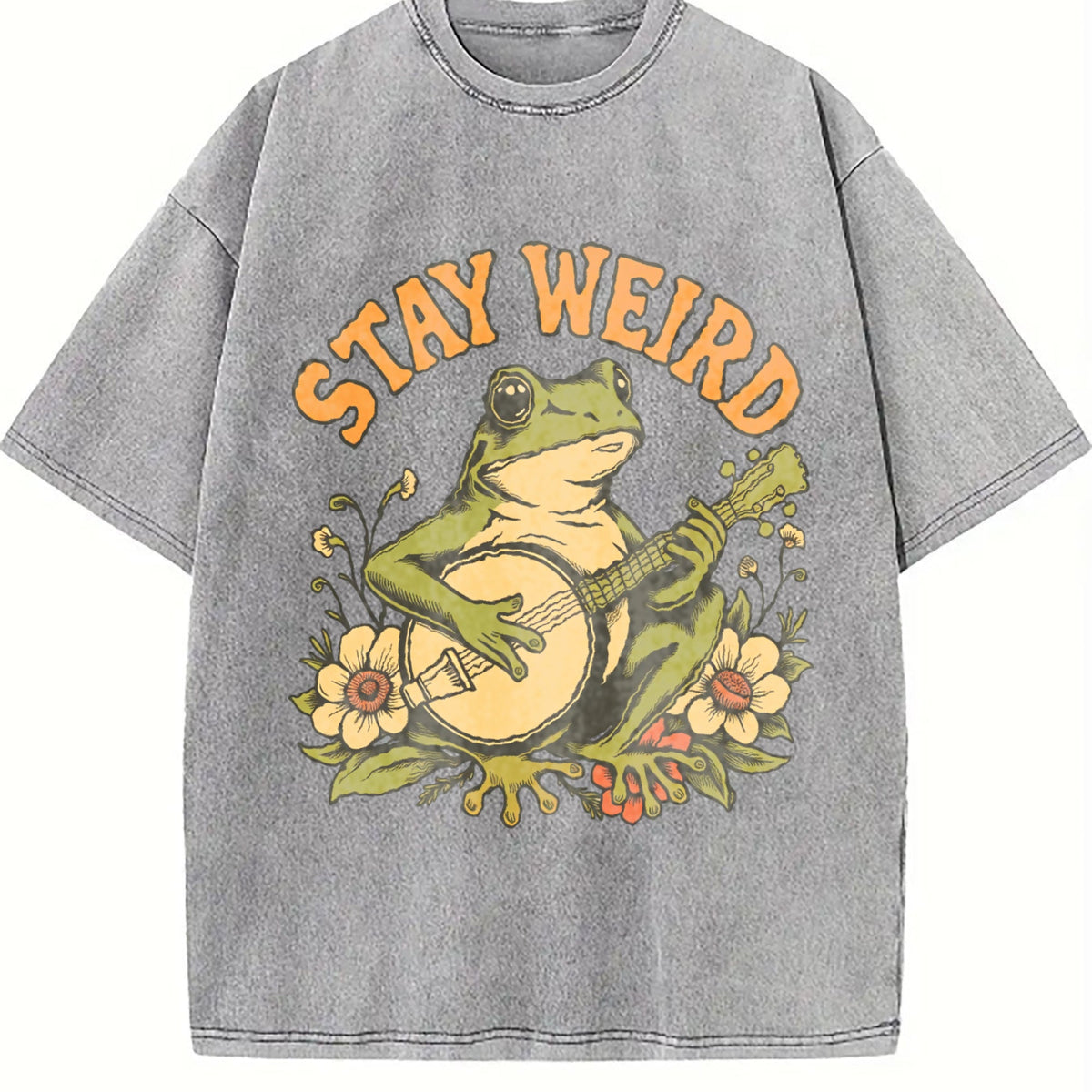 Stay Weird Frog Vintage Washed T-Shirt product image 5