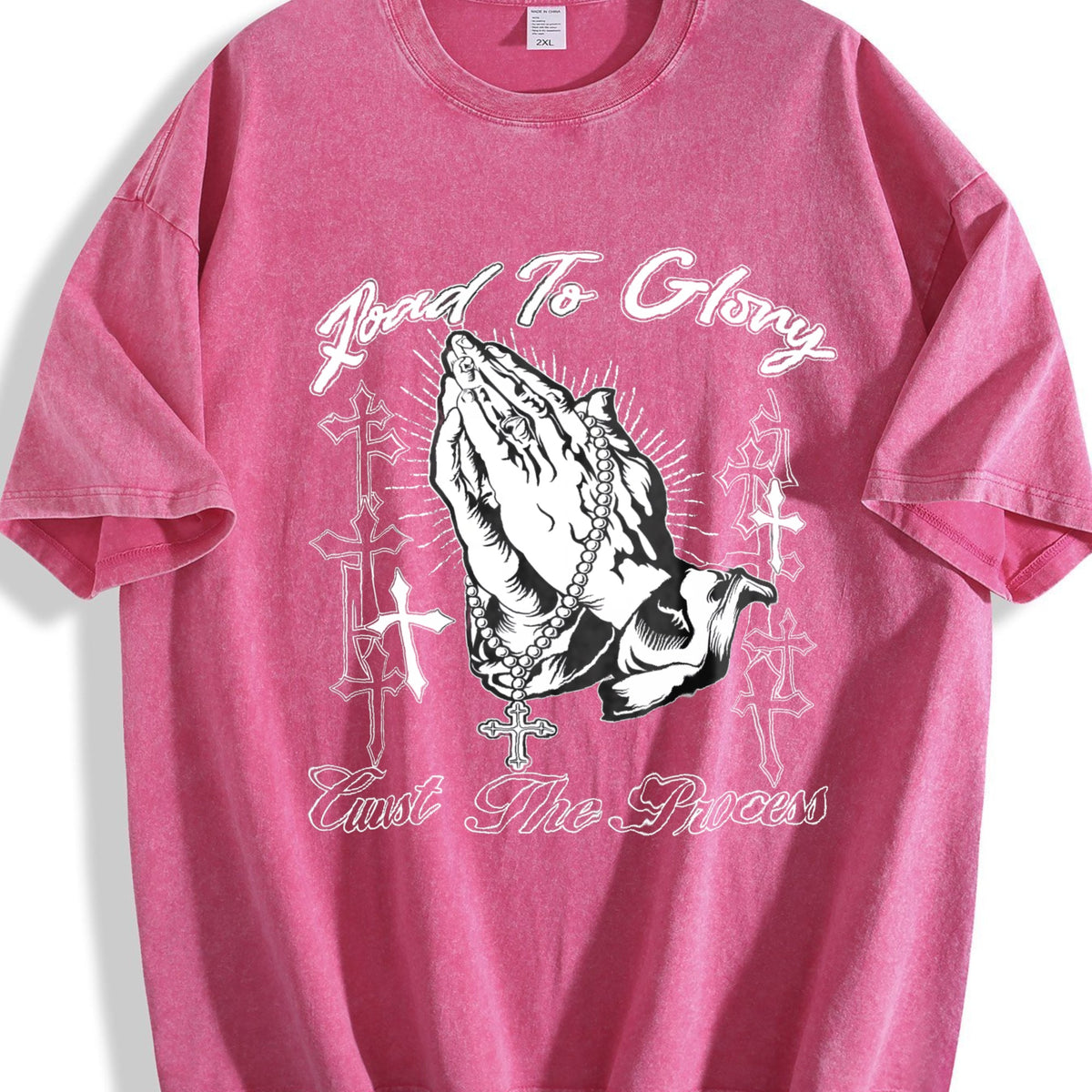 Road To Glory Praying Hands Cross Vintage Washed T-Shirt product image 7